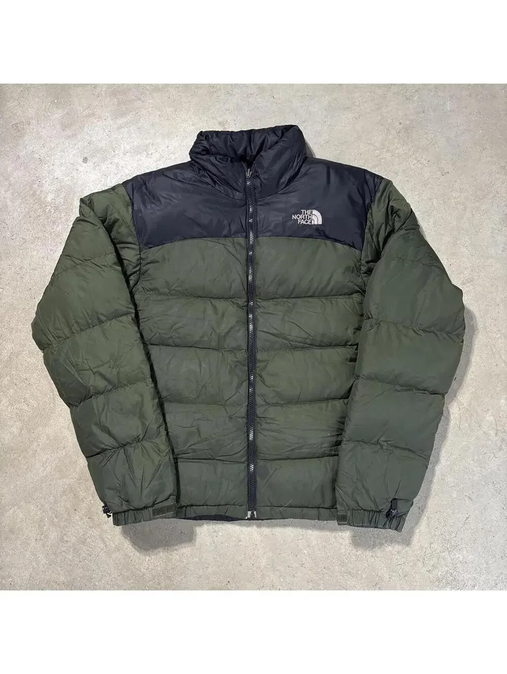 Vintage Y2K The North Face 700 Nuptse Puffer Jacket Green Black Men's Small